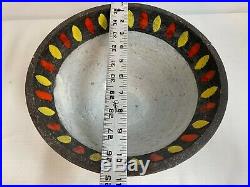 MCM Raymor Art Pottery Lava Bowl Orange/Yellow 11 Inch RAYMOR Large Serving Bowl