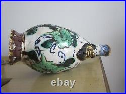 MID Century Ceramic Art Pottery 2 Handle Vase, Signed, Italy 11.5