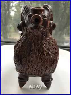 MID Century Impressive Art Sculpture Jug Figurine Of Goat Ram Pottery Ceramic