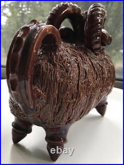 MID Century Impressive Art Sculpture Jug Figurine Of Goat Ram Pottery Ceramic
