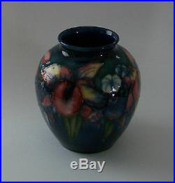 MOORCROFT'Orchid Pattern' Vintage Art Pottery Vase U K Mid 20th Century