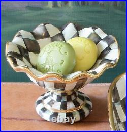 MacKenzie-Childs Courtly Check Ceramic Mini Compote RARE