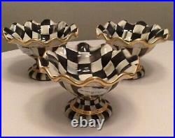 MacKenzie-Childs Courtly Check Ceramic Mini Compote RARE