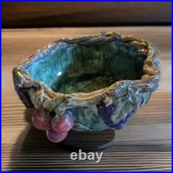 Macario Ceramic Hand Painted Art Pottery 13 Fruit & Vines Bowl # 4707 Mexico