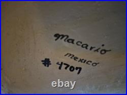 Macario Ceramic Hand Painted Art Pottery 13 Fruit & Vines Bowl # 4707 Mexico