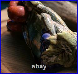 Macario Ceramic Hand Painted Art Pottery 13 Fruit & Vines Bowl # 4707 Mexico