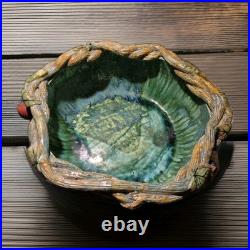 Macario Ceramic Hand Painted Art Pottery 13 Fruit & Vines Bowl # 4707 Mexico