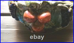 Macario Ceramic Hand Painted Art Pottery 13 Fruit & Vines Bowl # 4707 Mexico