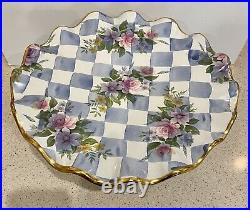 Mackenzie Childs 1996 Gorgeous Pedestal Honeymoon/blue Cake Stand Made In USA