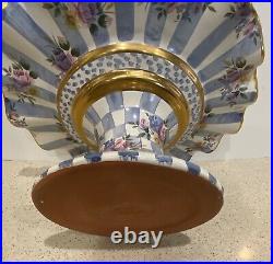 Mackenzie Childs 1996 Gorgeous Pedestal Honeymoon/blue Cake Stand Made In USA