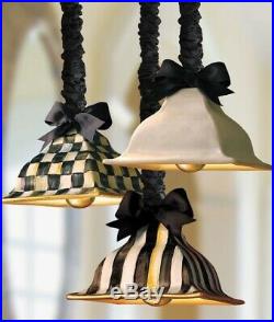 Mackenzie Childs Artisan Courtly Stripes Square Hanging Lamp Hand Painted Art