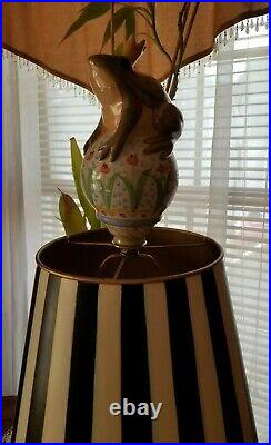 Mackenzie Childs CERAMIC FROG with CROWN GARDEN BALL or FINIAL NWOT RARE! HTF