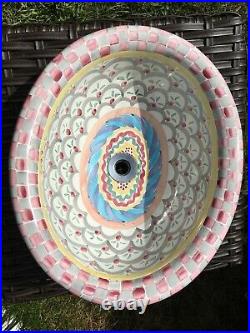 Mackenzie Childs Ceramic Hand Painted Sink Stokes Gabriel Rare