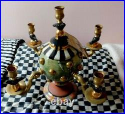 Mackenzie-child's Cheltenham Grandelabra Candelabra New With Original Tag