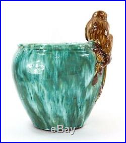 Majolica Ceramic Art Pottery Monkey Jardiniere Planter