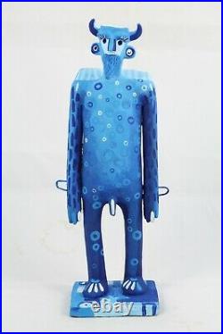 Male Ceramic Sculpture/Figurine Jose Ayala Sotelo Blue Man Mexican Fine Art