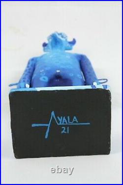 Male Ceramic Sculpture/Figurine Jose Ayala Sotelo Blue Man Mexican Fine Art