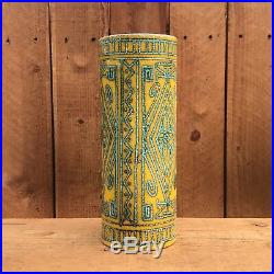 Mancioli RAYMOR Yellow Blue/Green Vase EXCELLENT Italian Large Art Pottery