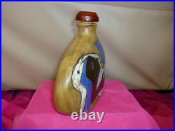 Mara Mexico Josiln Art Pottery Ceramic Decanter Vase Woman Lover Cat Snake Dove