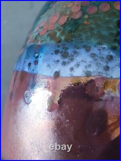 Marc F. Hansen studio pottery ceramic brown-green vase 7 inches
