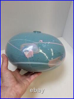 Mark Chamberlain 1980s Studio Art Deco Pottery Vase RARE Signed Ceramic 11×6