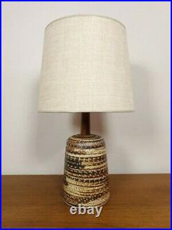 Marshall Studios MARTZ Walnut Ceramic Stoneware Clay Art Pottery Lamp with Shade