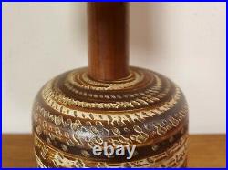 Marshall Studios MARTZ Walnut Ceramic Stoneware Clay Art Pottery Lamp with Shade