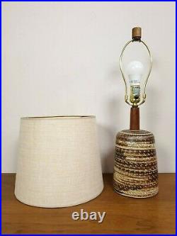 Marshall Studios MARTZ Walnut Ceramic Stoneware Clay Art Pottery Lamp with Shade