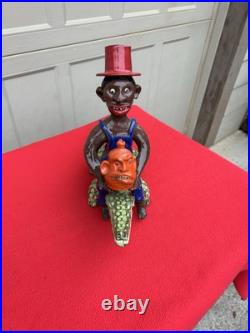 Marvin Bailey Face Jug Head of Man 2nd Face Jug Riding Alligator Pottery