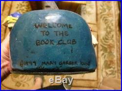 Mary Garber POG Welcome to the Book Club Hippo Raku Art, Signed, 1999