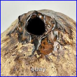 Masterful Beehive Like Organic Shaped Signed Vintage Pottery Vase 1980