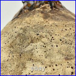 Masterful Beehive Like Organic Shaped Signed Vintage Pottery Vase 1980