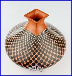 Mata Ortiz Pottery Olga Quezada Cuadricula Squares Mexican Fine Art Ceramics