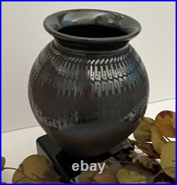 Mata Ortiz Pottery Suzy Martinez Black On Black Olla Pot Ceramics Mexican Art