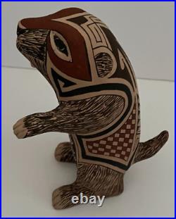 Mata Ortiz Pottery Tomas Quintana Effigy Handmade Prairie Dog Ceramic Mexico Art