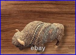 Mata Ortiz Pottery Tomas Quintana Huge Buffalo Effigy Mexican Ceramic Folk Art