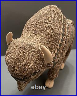 Mata Ortiz Pottery Tomas Quintana Huge Buffalo Effigy Mexican Ceramic Folk Art