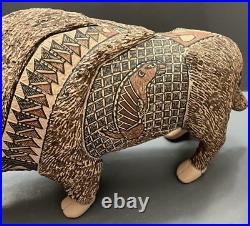 Mata Ortiz Pottery Tomas Quintana Huge Buffalo Effigy Mexican Ceramic Folk Art