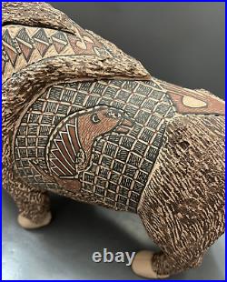 Mata Ortiz Pottery Tomas Quintana Huge Buffalo Effigy Mexican Ceramic Folk Art