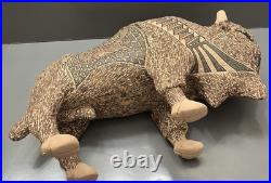 Mata Ortiz Pottery Tomas Quintana Huge Buffalo Effigy Mexican Ceramic Folk Art