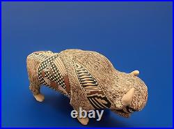 Mata Ortiz Pottery Tomas Quintana Large Buffalo Bison Effigy Art Mexican Ceramic