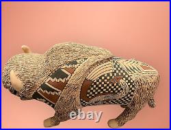 Mata Ortiz Pottery Tomas Quintana Large Buffalo Bison Effigy Art Mexican Ceramic