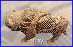 Mata Ortiz Pottery Tomas Quintana Large Buffalo Bison Effigy Art Mexican Ceramic