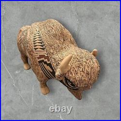 Mata Ortiz Pottery Tomas Quintana Large Buffalo Bison Effigy Art Mexican Ceramic