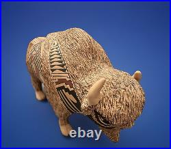 Mata Ortiz Pottery Tomas Quintana Large Buffalo Bison Effigy Art Mexican Ceramic