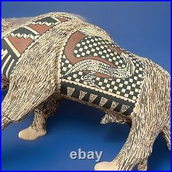 Mata Ortiz Pottery Tomas Quintana Large Buffalo Bison Effigy Art Mexican Ceramic