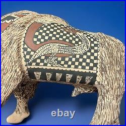 Mata Ortiz Pottery Tomas Quintana Large Buffalo Bison Effigy Art Mexican Ceramic