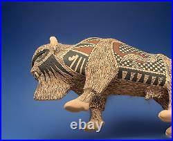 Mata Ortiz Pottery Tomas Quintana Large Buffalo Bison Effigy Art Mexican Ceramic