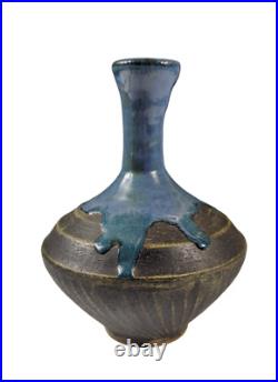 Maui Artist Signed Young Rhee Studio Art Pottery Ceramic 8 Vase Drip Glaze