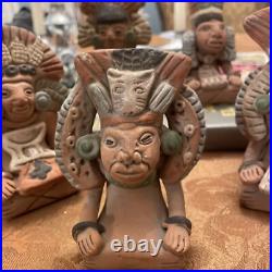 Mayan Gods Art Vintage 1970's Sculptures All 5 Included Pottery Ceramic